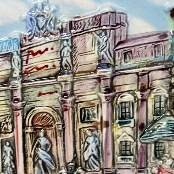 Architectural Plaque Lenwile Ardalt Artware Japan Porcelain Majolica Hand Painte - Picture 3 of 7